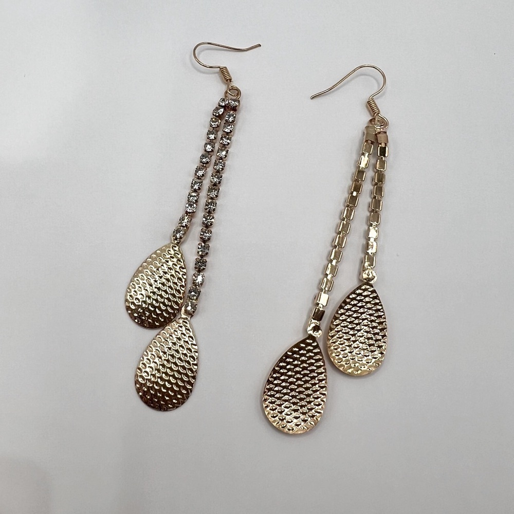 Rhinestone Tassel Earrings - Picture 3 of 6